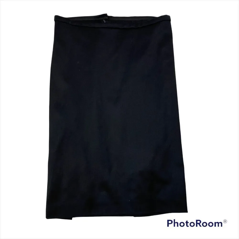 Unbranded Black Vintage‎ Pencil Skirt Back Button Panel Size Small